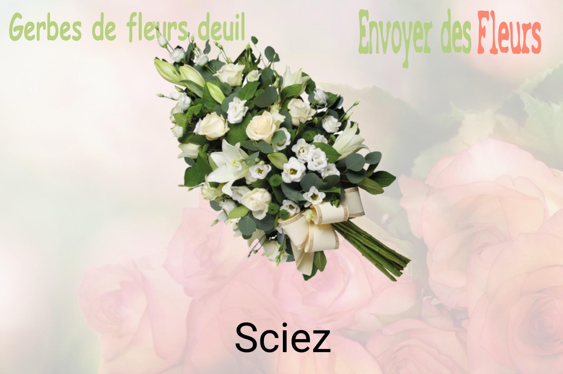 Gerbe de fleurs de deuil livrée à Sciez